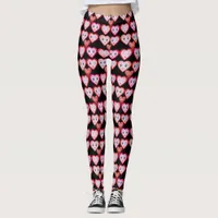 Valentines Love Candy Hearts and Faces Leggings