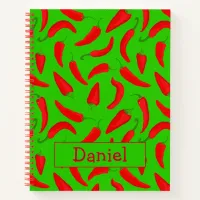 Chili Pepper Red Green Personalised Notebook