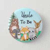 Uncle To Be | Woodland Creatures Baby Shower Button