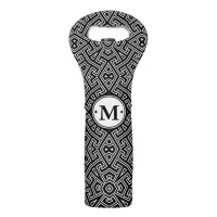 Geometric Pattern Monogram Black and White ID149 Wine Bag