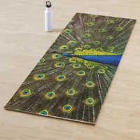 Colorful peacock yoga mat