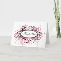 pink trendy Thank You Card