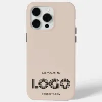 Beige and Black Modern Rectangular Logo iPhone 15 Pro Max Case