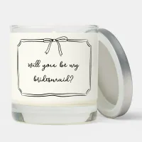 Handwritten Coquette Bow Chic Bridesmaid Proposal Scented Candle