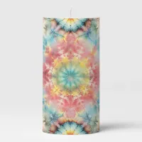  Tie Dye Medallion Print Pillar Candle