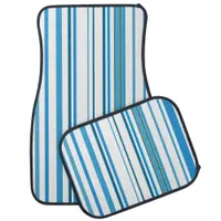 Coastal Beach Stripes Car Floor Mat