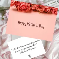 Pink Rose Mother's Day Greeting Card