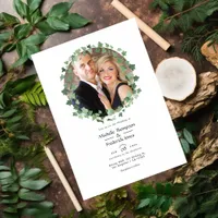 Woodland Forest Greenery Wedding Photo Invitation