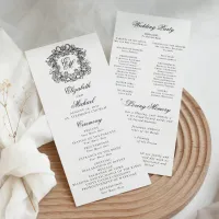 Elegant Monogram Crest Wedding Ceremony Program