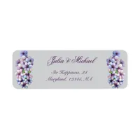 Romantic and Poetic Pastel Lilac Watercolor Label