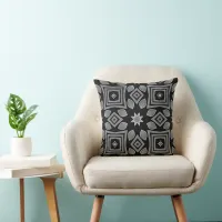 Black and Grey Modern Design Throw Pillow