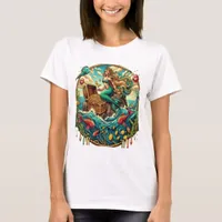 Mermaid sitting on a rock with a open treasured  T-Shirt