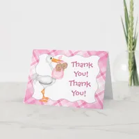 Stork & Twin Girls (dark skin) Thank You Card