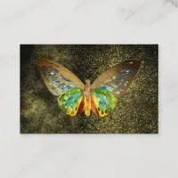 ** Gold Gilded Butterfly Mystical Gold Glitter Business Card