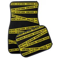 Yellow USA Do Not Cross Crime Scene Police Tape Car Floor Mat