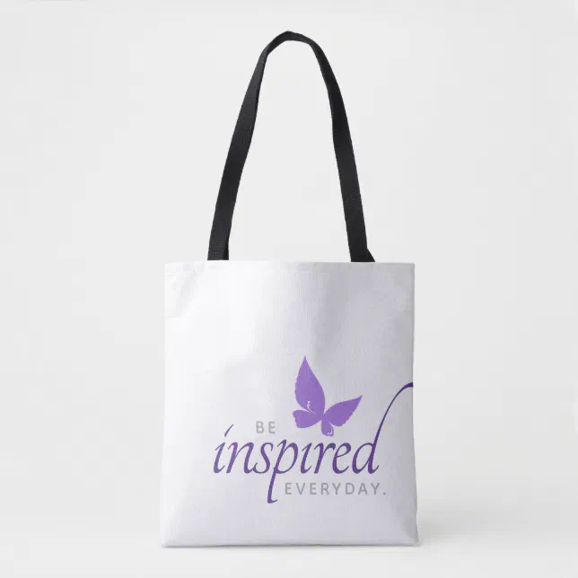 Inspirational Be Inspired Everyday Butterfly Tote Bag