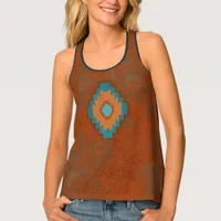 Southwest Turquoise Diamond Tank Top