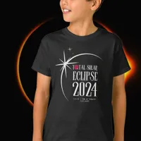 Solar Eclipse 2024 State and Time Kids T-Shirt