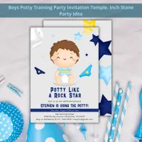 Potty Like A Rock Star Boys Pee Training Party  Invitation