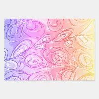 Abstract art leaves pretty color palette wrapping paper sheets