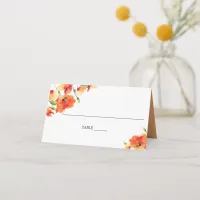 Summer Golden Poppy Wedding Place Card