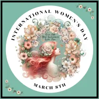 International Women's Day 8th March Feminine Button