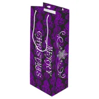 Christmas Elegant, Vintage, Victorian Damask  Wine Gift Bag