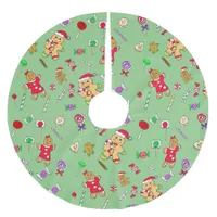 Christmas Candy and Gingerbread Men Brushed Polyester Tree Skirt