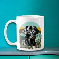Personalized Black Labrador Retriever Vintage Text Coffee Mug
