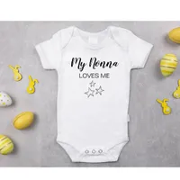 My Nonna Loves Me Customize Grandma Baby Shower Baby Bodysuit