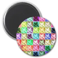 Colorful German Shepherd Dog Pop Art Round Magnet