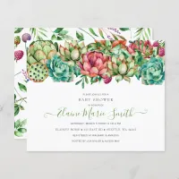 Budget Succulent unisex Baby Shower Invitation