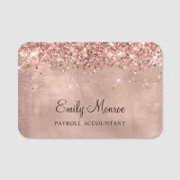 Glittery Rose Gold Name Tag