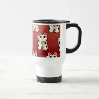 Lucky Cat Cartoon Fortune Pet Fun Pattern Travel Mug