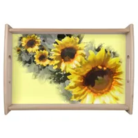 Row of Sunflowers   Serving Tray