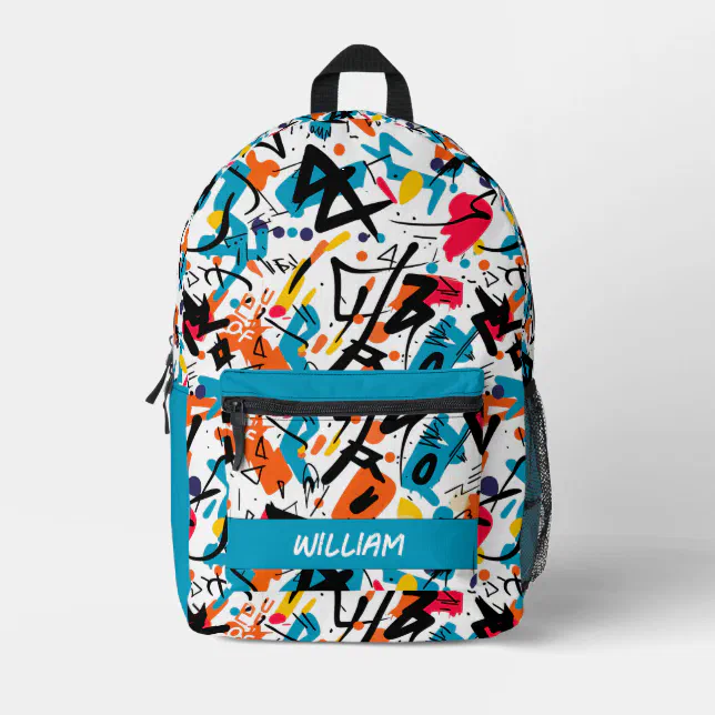 Contemporary Urban Style Graffiti Print Backpack