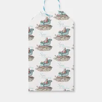 Santa’s Chinoiserie Sleigh on the Beach pattern Gift Tags