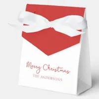 Personalized Merry Christmas Coquette Bow Trendy  Favor Boxes