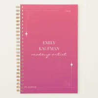 Modern Pink Makeup Artist Appointment Book 2024 Planner