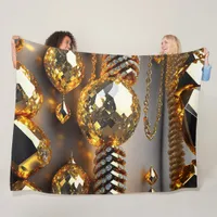 Blink! Beautiful chaos jewelry in gold  Fleece Blanket