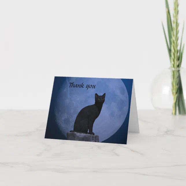 Moonlit Cat Thank You Card