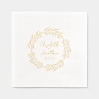 Wreath of Leaves Wedding ID1056 Foil Napkins