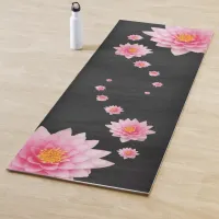 Elegant Floating Pink Lotus Flowers Yoga Mat