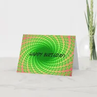 Green Rays, Abstract Birthday Digital Art Card