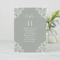 Elegant Sage Green Wedding Seating Chart Sign Card