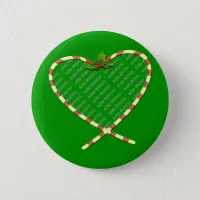 Candy Cane Heart Your Photo Pinback Button