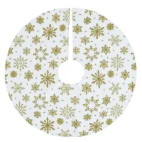 Christmas Golden Snowflakes Brushed Polyester Tree Skirt