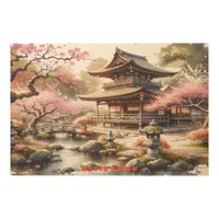 Tranquil Kyoto Japan Watercolor Sketch | Wood Wall Art