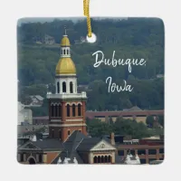 Dubuque, Iowa City View Christmas Ceramic Ornament