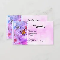 Heart Pearl Pink Floral Butterfly Wedding Gift Enclosure Card